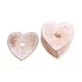 Sass & Belle Wooden Heart Coasters - Set of 6