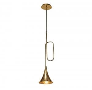 Ceiling Pendant 1 Light E27, Gold