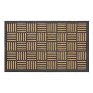 JVL Vienna Heavy Duty Rubber Backed Scraper 45 x 75cm Entrance Door Mat - Squares
