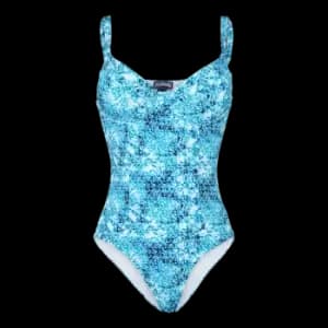 Women One Piece Swimsuit Flowers Tie & Dye - Leonita - Blue - Size XS - Vilebrequin