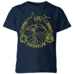 Harry Potter Ravenclaw Raven Badge Kids T-Shirt - Navy - 11-12 Years