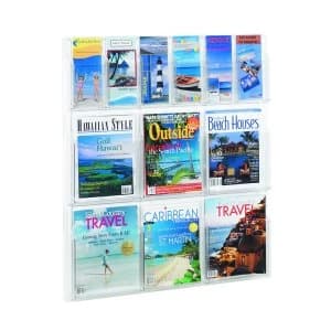 Safco Magazine and Pamphlet Display Rack 6xA46xDL Pockets 5606CL