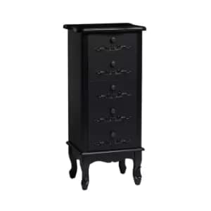 Antoinette Tallboy Black 5 Drawer Chest
