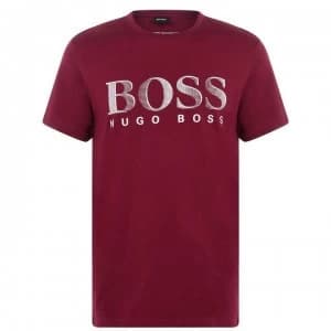 Hugo Boss Crew Neck Large Logo T-Shirt Red Size L Men