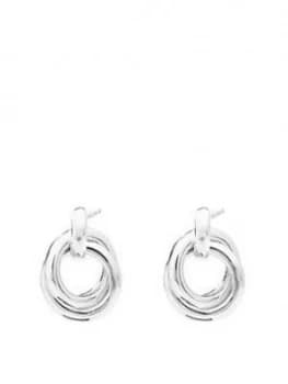 Simply Silver Sterling Silver Double Open Stud Drop Earrings