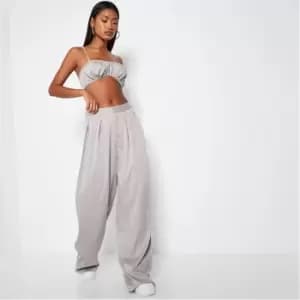 I Saw It First Pinstripe Pleated Wide Leg Trouser - Brown