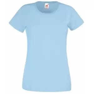 Fruit Of The Loom Ladies/Womens Lady-Fit Valueweight Short Sleeve T-Shirt (Pack Of 5) (L) (Sky Blue)