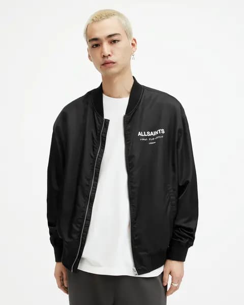 AllSaints Underground Relaxed Fit Bomber Jacket