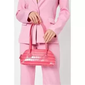 I Saw It First Pink Croc Pu Long Handle Baguette Bag - Pink