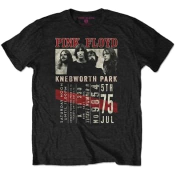 Pink Floyd - Knebworth '75 Unisex Large T-Shirt - Black
