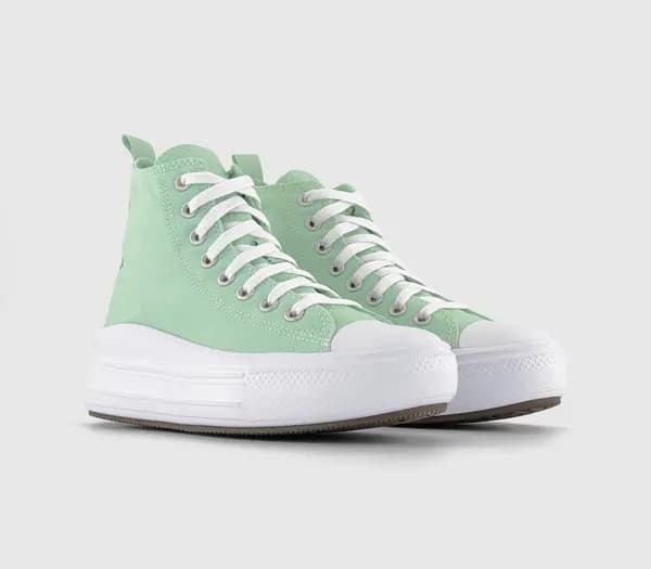 Converse Kids All Star Move Junior Trainers Sticky Aloe White Black, 5.5