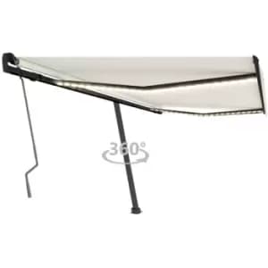 Vidaxl - Manual Retractable Awning with LED 450x300cm Cream Cream