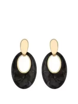 Jon Richard Jon Richard Gold Plated Resin And Polished Earrings, Black, Women