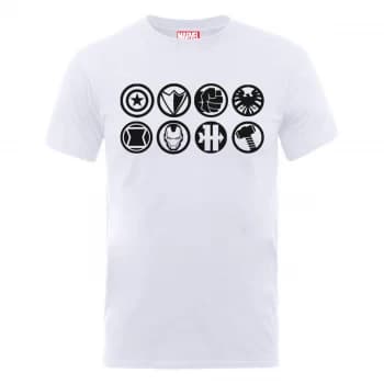 Marvel Avengers Assemble Team Icons T-Shirt - White - S