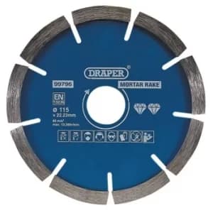 Draper Mortar Raking Diamond Blade, 115mm