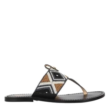 Biba Flat Sandals - Black Bead