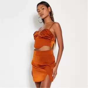 I Saw It First Side Split Mini Skirt - Orange