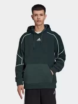 adidas Q4 Fleece Hoodie, Green, Size S, Men