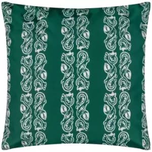 Paoletti Kalindi Stripe Large Outdoor Cushion Teal (Green)