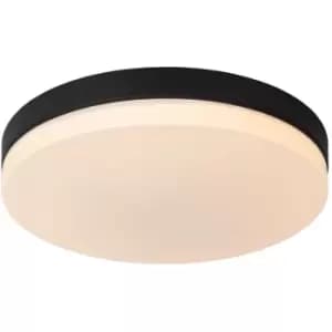 Lucide Biskit Modern Flush ceiling light Bathroom - Ø40cm - LED - 1x36W 2700K - IP44 - Black