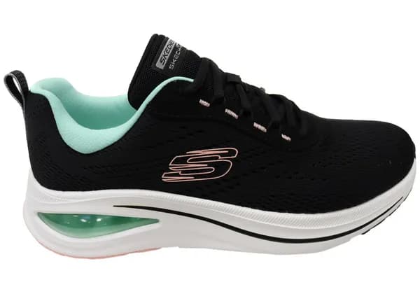 Skechers Engineered Mesh Lace-Up W Air-Cool Runners Womens Runners 4 (37) Black 27298941240