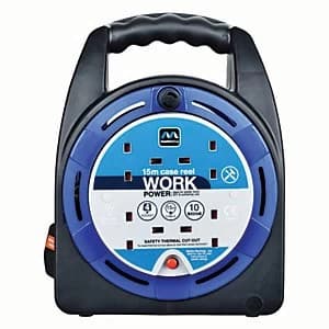 Masterplug 15m 10amp 4 Socket Handbag Cable Extens ion Reel