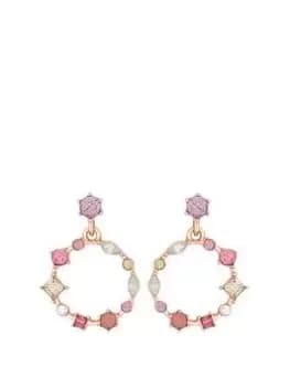 Mood Rose Gold Crystal Mixed Stone Pastel Mini Drop Earrings