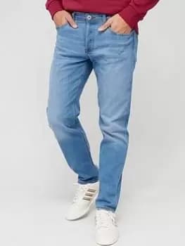 Jack & Jones Mike Mid Wash Comfort Fit Jeans, Blue Denim, Size 32, Inside Leg Regular, Men