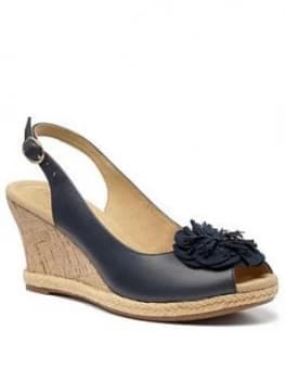 Hotter Hawaii Wedge Heeled Sandals - Navy
