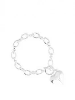 Mood Silver Plated Molten Heart T-Bar Bracelet