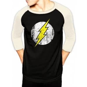 The Flash - Logo Mens Small Baseball T-Shirt - Black