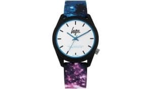 Hype Black and Purple Silicone Strap Watch