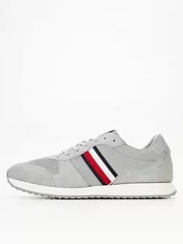 Tommy Hilfiger Runner Evo Mix Suede Trainer - Silver