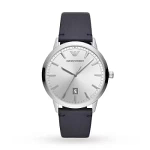 Mens Black Leather Watch