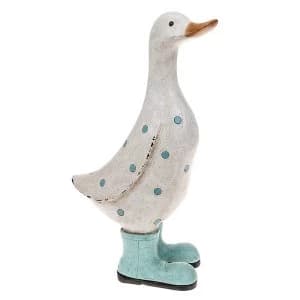 David's Polka Dot Duck Large Aqua Ornament