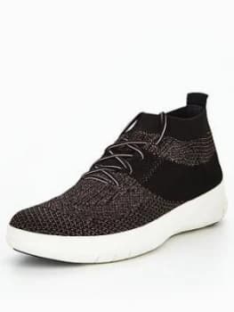 FitFlop Fitflop Uberknit Slip on High Top Sneaker BlackBronze Size 3 Women