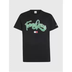 Tommy Jeans Tjm Reg College Pop Text Tee - Black