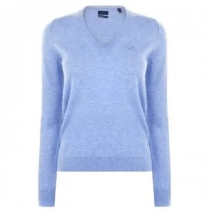 Gant Gant V neck Jumper - Lake Blue Mel