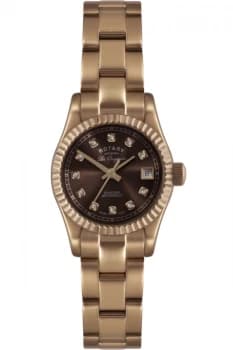 Rotary LB08153-16-X Womens Verbier Diamond Rose Gold Tone Bracel Colour - Brown