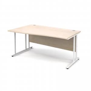 Maestro 25 WL Left Hand Wave Desk 1600mm - White Cantilever Frame map