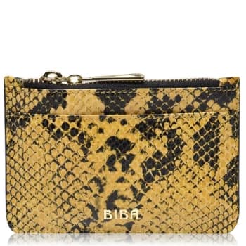 Biba BIBA Leather Zip Top Coin Purse - Yellow snake