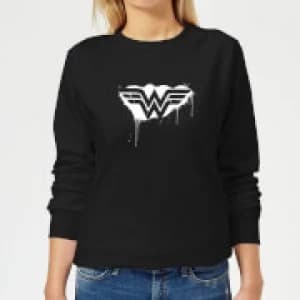 Justice League Graffiti Wonder Woman Womens Sweatshirt - Black - 5XL