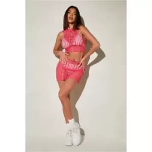 I Saw It First Hot Pink Laser Cut Skirt - Pink