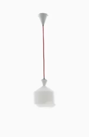 Sugar Glass Ceiling Dome Pendant, Opal, Red, E27