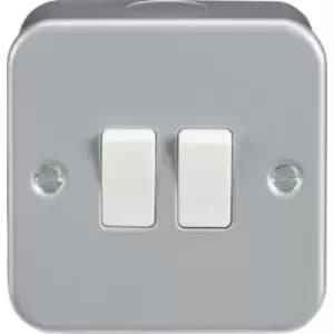 MLA Knightsbridge Metal Clad 10AX 2 Gang 2 Way Switch - M3000