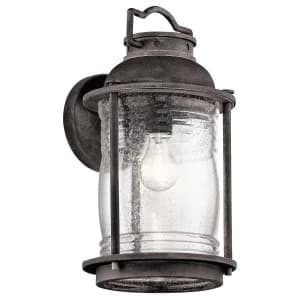 1 Light Large Outdoor Wall Lantern Zinc IP44, E27