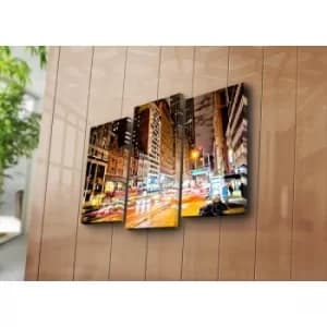 3PATK-33 Multicolor Decorative Canvas Painting (3 Pieces)