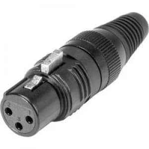 XLR connector Socket straight Number of pins 3 Black Hicon HI X3CF M