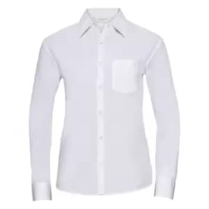 Russell Collection Ladies/Womens Long Sleeve Shirt (3XL) (White)