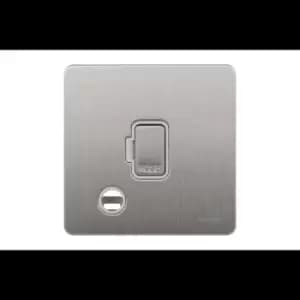 Schneider USFP 13A Unswitched Fused Spur & Flex Outlet White Insert Stainless Steel - GU5403WSS